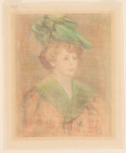 Hölgy zöld kalapban Mlle. Dieterle, 19. század vége – 20. század eleje. alkotó: Pierre Auguste Renoir