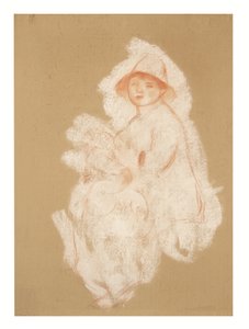Anya és gyermeke (Kismama) (szangvinikus és fehér kréta papírra, vászonra fektetve) alkotó: Pierre Auguste Renoir