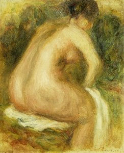Meztelen nő fürdőzése; Ülő meztelen nő, 1910