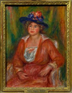 Ülő nő portréja Pierre Auguste Renoir (1841-1919) festménye, mérete 0,35 x 0,27 m Paris musee du Louvre Kötelező említés: Adomány Helene et Victor Lyon alkotó: Pierre Auguste Renoir