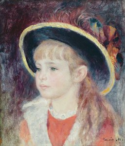 Egy kék kalapos fiatal lány portréja, 1881