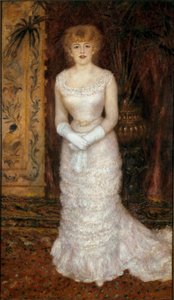 Jeanne Samary (1857-1890) színésznő portréja gyalog. Pierre Auguste Renoir festménye (Pierre-Auguste alkotó: Pierre Auguste Renoir