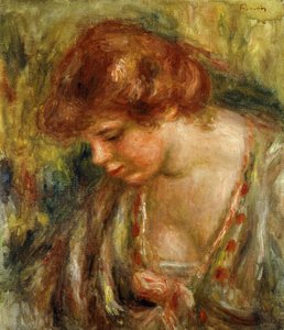 Andree profilja lehajtott fejjel; Profil d"Andree Penchee, 1917 körül alkotó: Pierre Auguste Renoir