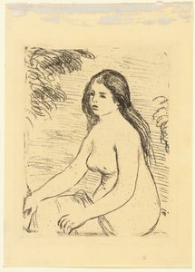 Ülő meztelen nő alkotó: Pierre Auguste Renoir