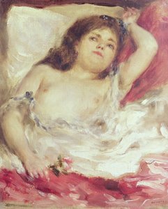 Félmeztelen nő az ágyban: A rózsa, 1872 előtt (olaj, vászon)