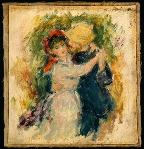 Sketch After Danse À Bougival (olaj, vászon vászonra rögzítve) alkotó: Pierre Auguste Renoir