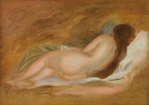 Alvó akt, Hátulnézet, Okker háttér; Meztelen kanapé, hátulról nézve, okkersárga háttéren, 1885 körül