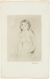 Tanulmány egy női fürdőzőnek alkotó: Pierre Auguste Renoir