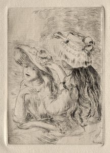 A kalaptű (Berthe Morisot lánya és unokatestvére), 1. lemez alkotó: Pierre Auguste Renoir