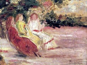 Három nő a parkban alkotó: Pierre Auguste Renoir