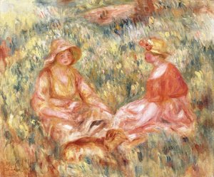 Két nő a fűben, 1910 körül alkotó: Pierre Auguste Renoir