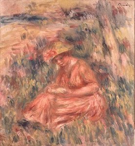 Nő ül a fűben alkotó: Pierre Auguste Renoir