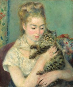 Nő macskával, c. 1875. alkotó: Pierre Auguste Renoir