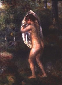 Fiatal lány vetkőző (olaj, vászon) alkotó: Pierre Auguste Renoir