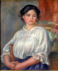 Fiatal lány ül alkotó: Pierre Auguste Renoir