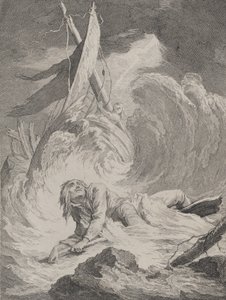 Lazarille Indiából hazatérve hajótörést szenved..., kb. 1717-60. alkotó: Pierre Aveline