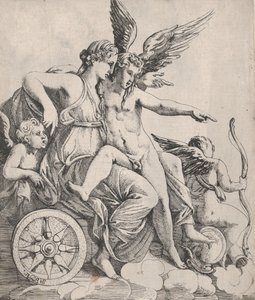Vénusz és Ámor szekéren, 1607-61. alkotó: Pierre Biard