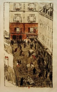 Utcasarok, felülről kilátás alkotó: Pierre Bonnard