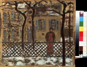 A kerítés mögött. Pierre Bonnard festménye (1867-1947) alkotó: Pierre Bonnard