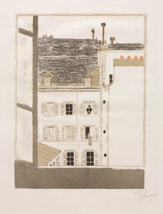 Házak az udvaron alkotó: Pierre Bonnard
