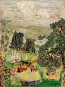 Az Olive Grove; Táj kecskékkel alkotó: Pierre Bonnard