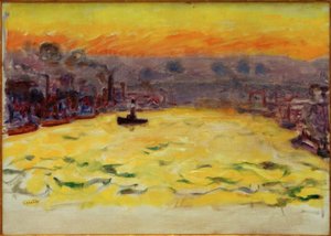 A kikötő, lenyugvó nap alkotó: Pierre Bonnard