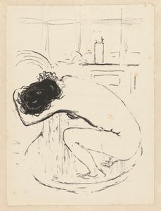 Meztelen nő a kádban guggol és megmosakodik Le Tubo alkotó: Pierre Bonnard