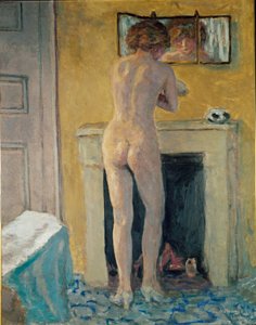 Nu Devant la Cheminee (olaj, vászon) alkotó: Pierre Bonnard