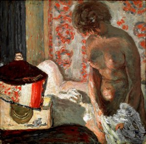 Akt a lámpánál Pierre Bonnard festménye (1867-1947) 1910-1911 Méret: 75,5x75 cm Bern, Hans R. Hahnloser gyűjtemény