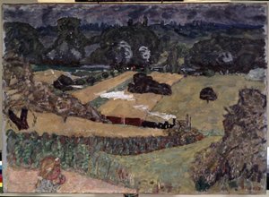 Táj tehervonattal. Pierre Bonnard festménye (1867-1947) alkotó: Pierre Bonnard