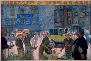 Place Clichy Párizsban: Utcai jelenet egy kávézó teraszáról – Pierre Bonnard festménye (1867-1947) alkotó: Pierre Bonnard