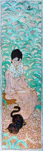 Ülő nő macskával, 1891. alkotó: Pierre Bonnard