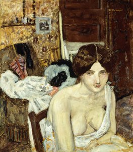 A pihenő modell; Le Repos de Modele, 1910 körül (olaj, fedélzeten) alkotó: Pierre Bonnard