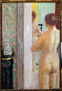A WC Nő meztelenül hátulról. Pierre Bonnard (1867-1947) festménye 1908 V. 1,19 x 0,79 m. Párizs, Musee d