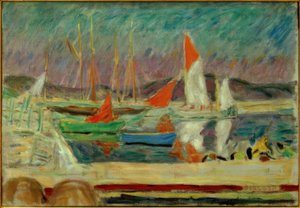 Vitorlások Saint-Tropez kikötőjében alkotó: Pierre Bonnard