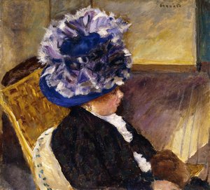 fiatal nő, kék kalapban; Fiatal nő kék kalapban alkotó: Pierre Bonnard