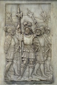 Alabárdosok, részlet I. Francois és Claude de France sírjából, 1548-ban rendelt (márvány)