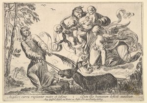 Angyalok felemelő szűz és gyermek, 1610-42. alkotó: Pierre Brebiette