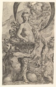 A Jupiter, a Plútó és a Neptunusz gazdagságukat felajánlják a szerencsének, 1624.