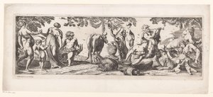 Silenus és kísérete pihentetése a tájon alkotó: Pierre Brebiette