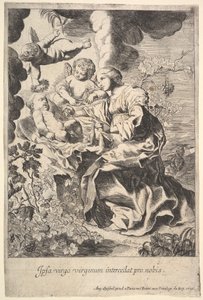 Szűz és gyermek angyalokkal, 1636. alkotó: Pierre Brebiette