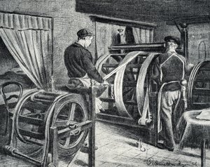 Selyemmunka: Pierre Calmette magángyűjtemény „Excursion a travers les metiers” selyemmetszetének kibontása