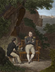 I. NAPOLEON (1769-1821) Száműzetésben Szent Ilonában - Napóleon diktálja visszaemlékezéseit Emmanuel Pons de Las Cases (1800-1854) fiának, Emmanuel de Las Cases - Napóleonnak Szent Ilonának (Szent Ilonának): Ő diktál a fiataloknak Las az íráshoz használand alkotó: Pierre-Charles Bacquoy