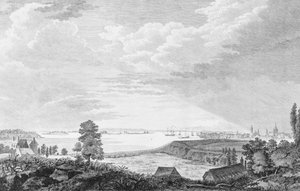 Délnyugati kilátás New York városáról, Észak-Amerikában, kb. 1768.
