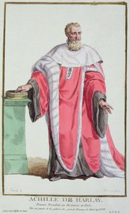 Achille de Harlay a „Receuil des Estampes, Representant des Rangs et des Dignites, a Costume of All Existing Nations szerint”, 1780-ban jelent meg (kézzel színezett metszet) alkotó: Pierre Duflos