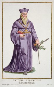 Anthony Verantiuse a "Receuil des Estampes, Representant les Rangs et les Dignites, suivant le Costume de toutes les Nations existantes" című, 1780-ban megjelent kiadványból (kézzel színezett metszet). alkotó: Pierre Duflos