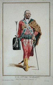 Őexcellenciája gróf de Nadasti a „Receuil des Estampes, Representant les Rangs et les Dignites, az összes létező nemzet viselete szerint” című művéből, 1780-ban (kézzel színezett metszet) alkotó: Pierre Duflos