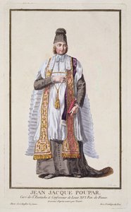 Jean-Jacques Poupard a „Recueil des Estampes, Representant les Rangs et les Dignites, az összes létező nemzet viselete szerint” című művéből, 1780-ban (kézzel színezett metszet) alkotó: Pierre Duflos