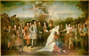 A Royal Hote des Invalides tervének bemutatása XIV. Lajosnak de Louvois márkitól (1639-1691) A jelenlévők között van Henri de la Tour d