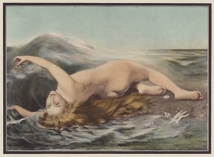 Undine játszik a hullámokkal (színes litó)
